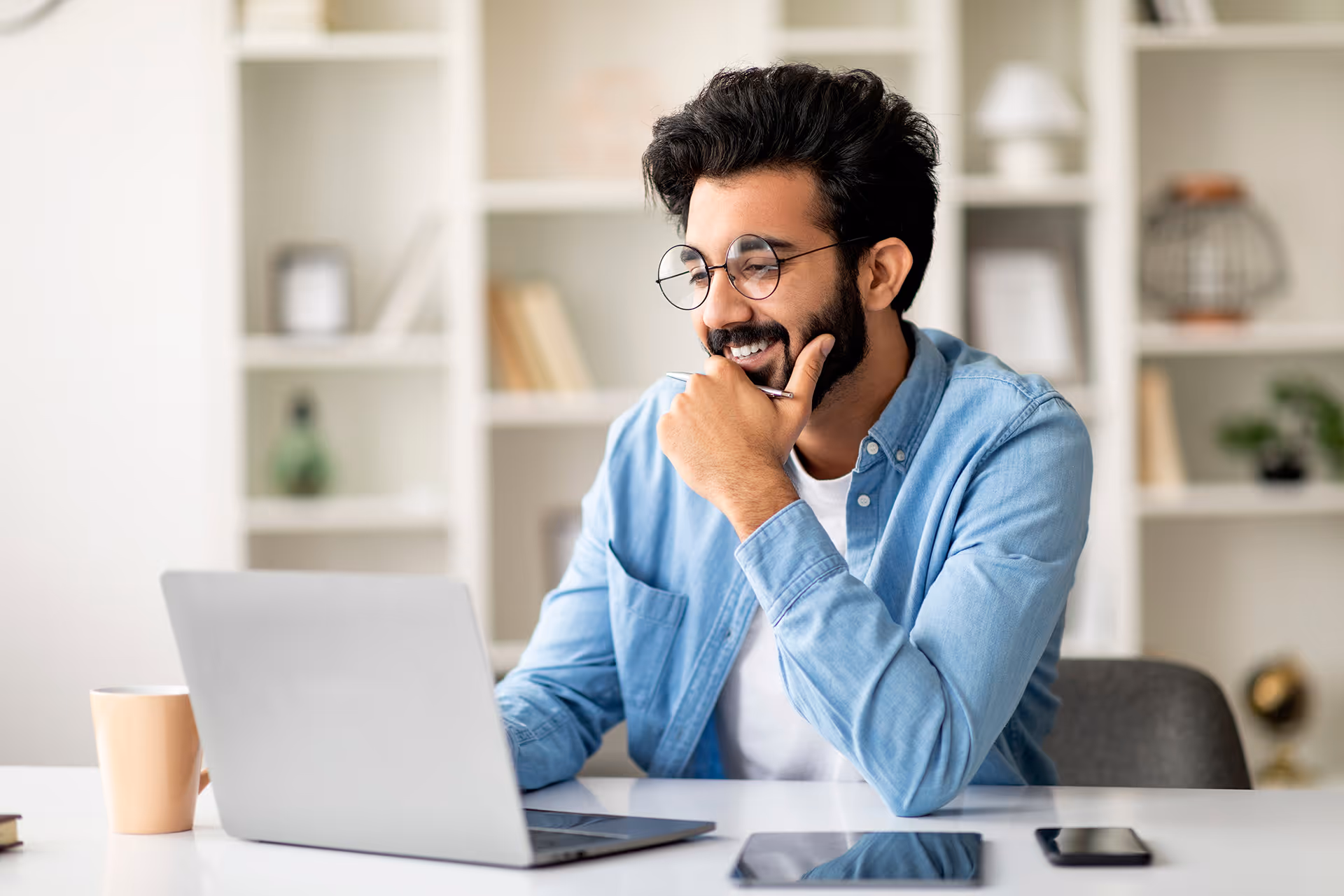 Man planning work at a desk