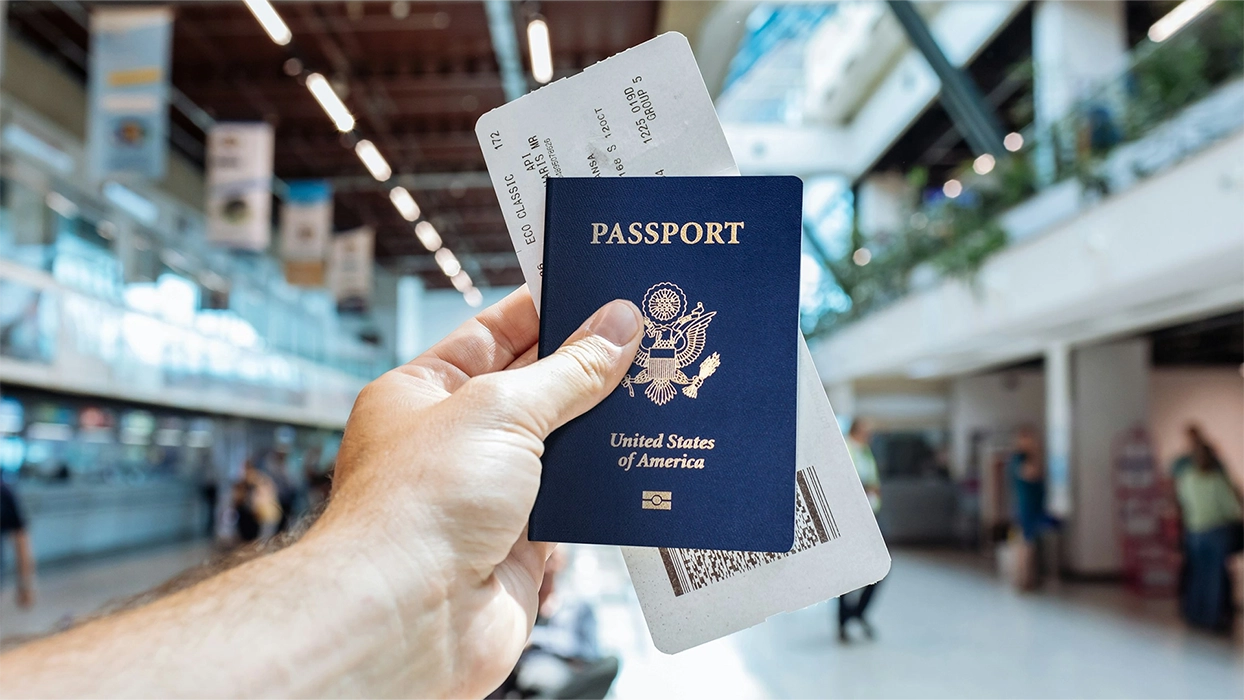 Passport and boarding pass