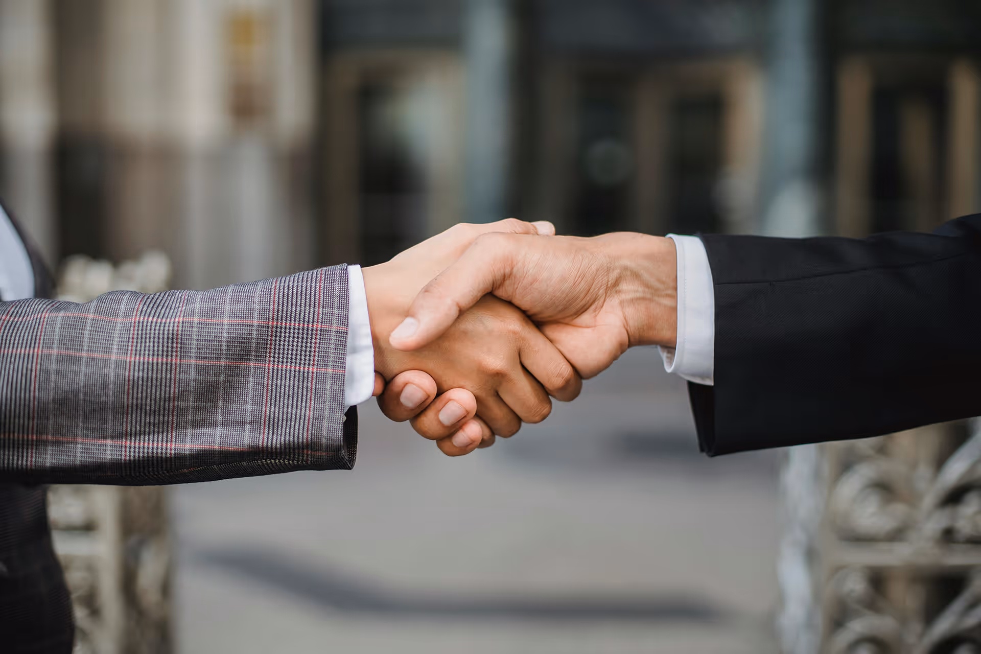 Shaking hands on a partnership