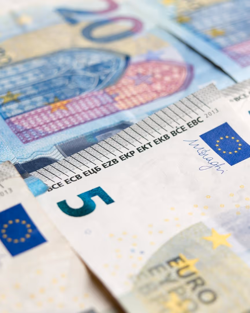 Euro currency bank notes, representing managed currency risk