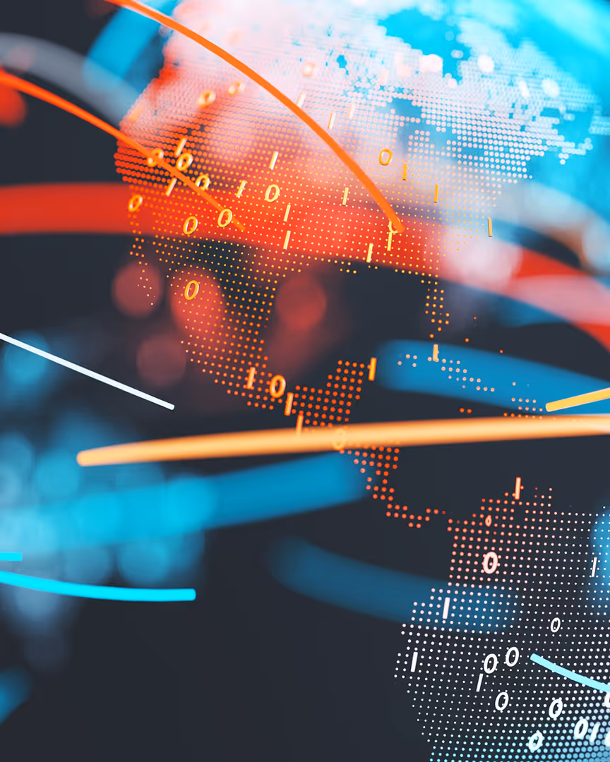 Binary numbers on a holographic globe