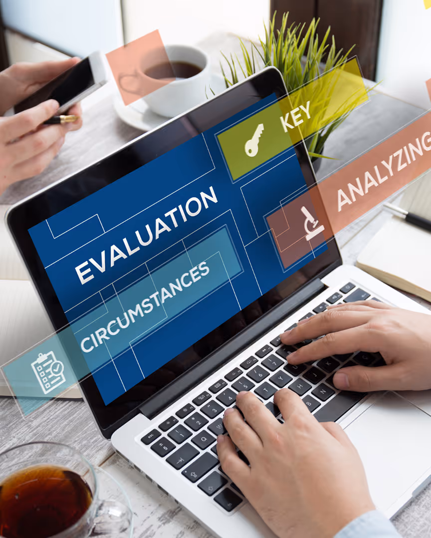 Man evaluating options on a laptop