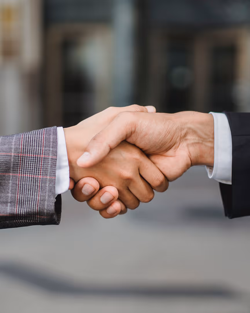 Business people shaking hands on a partnership