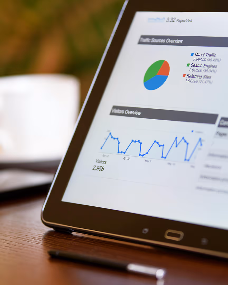 Google Analytics on a tablet device, representing proven results