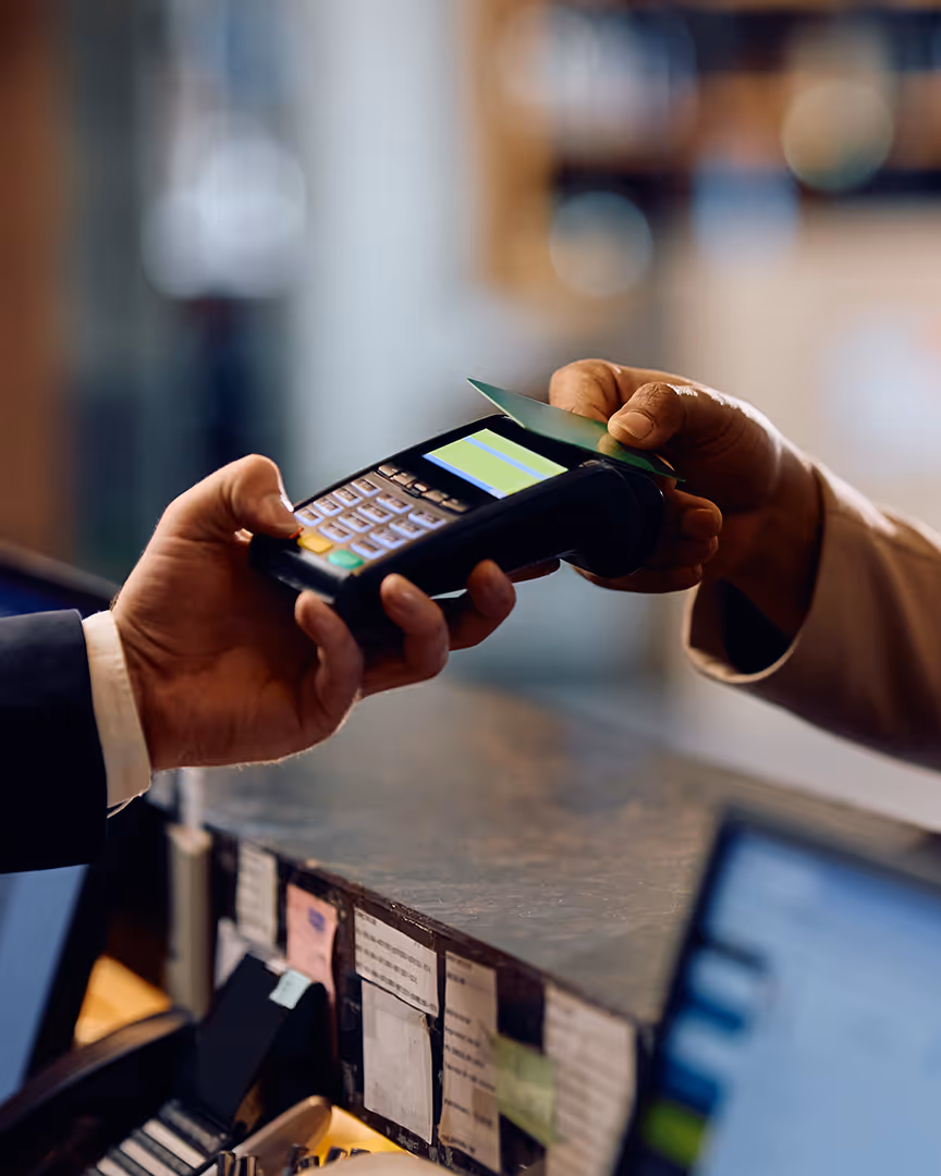 Making a credit card payment at a hotel