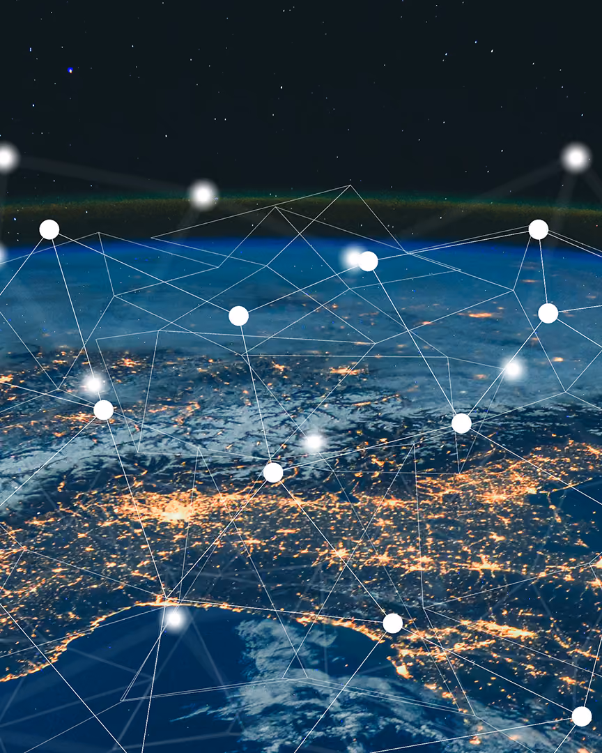 Globe covered by a network of dots