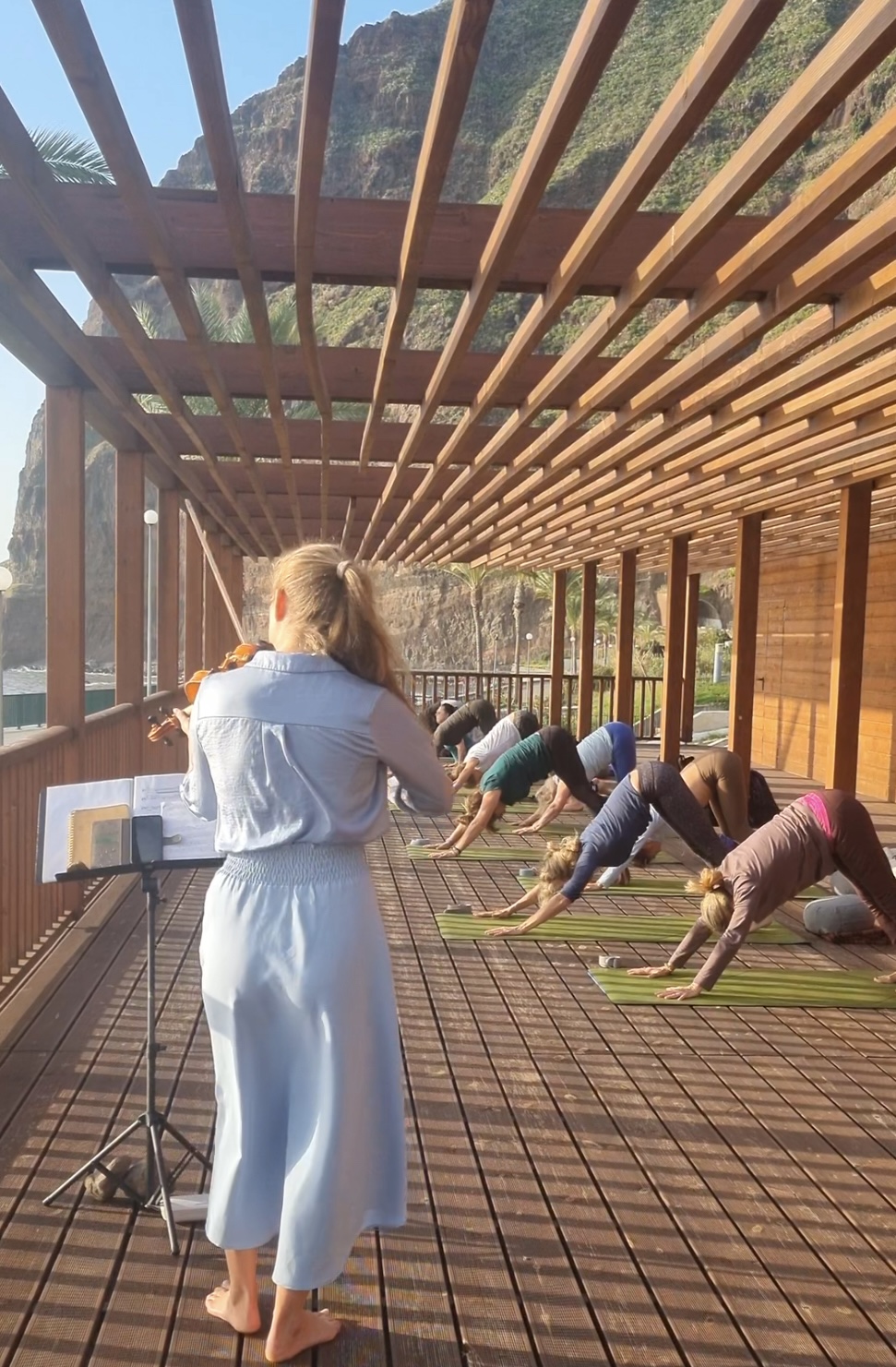 Yoga with live violin music at Yeotown Madeira