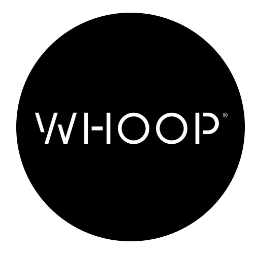 WHOOP brand logo in white on a black background.