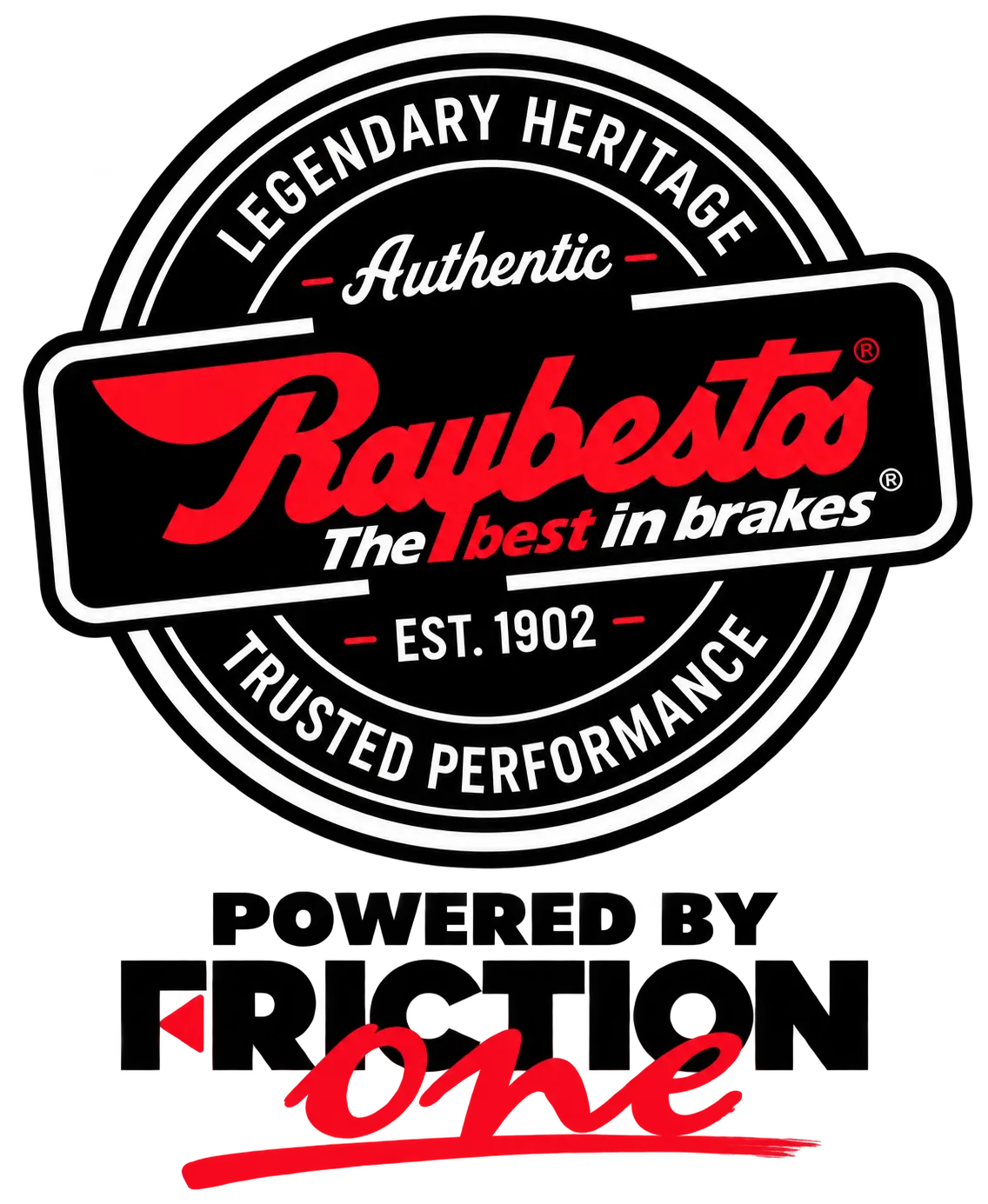 Raybestos powered by Friction one logo