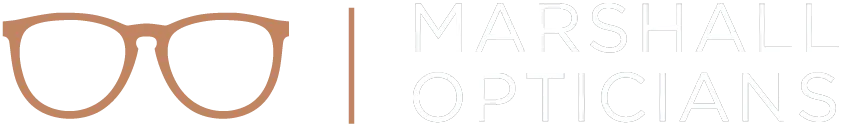 Stylish brown eyeglasses frame with Marshall Opticians logo