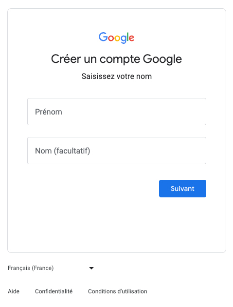 créer compte google
