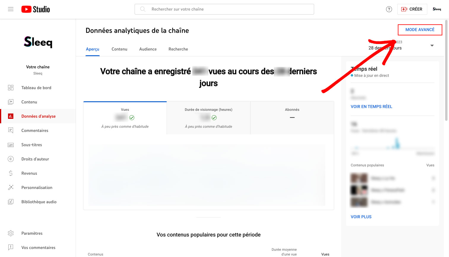 Données Analyses YouTube Analytics
