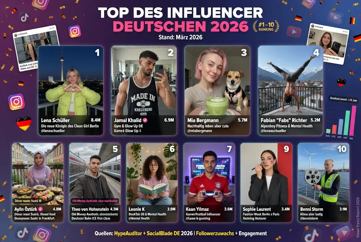 top des influenceurs allemand en 2026