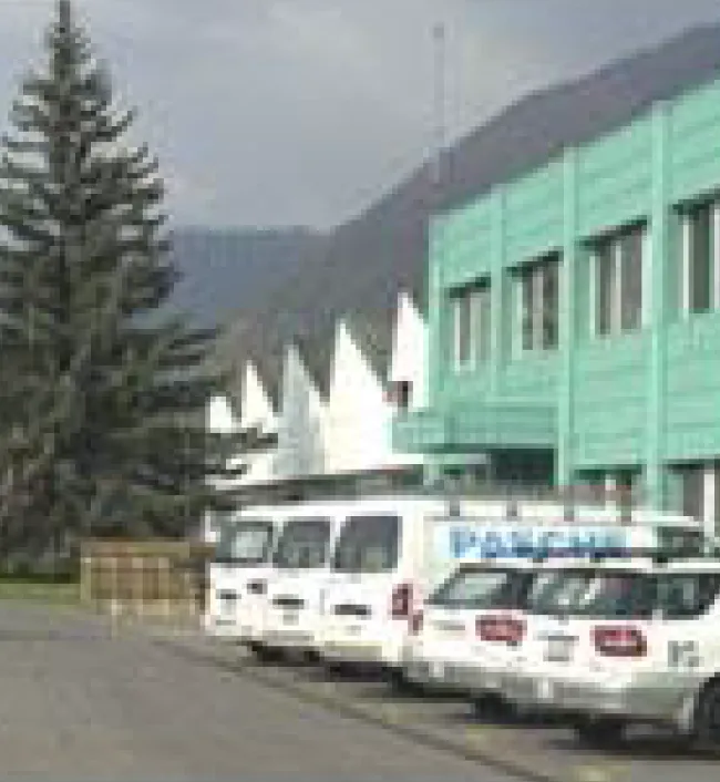 Commercial building with green walls.