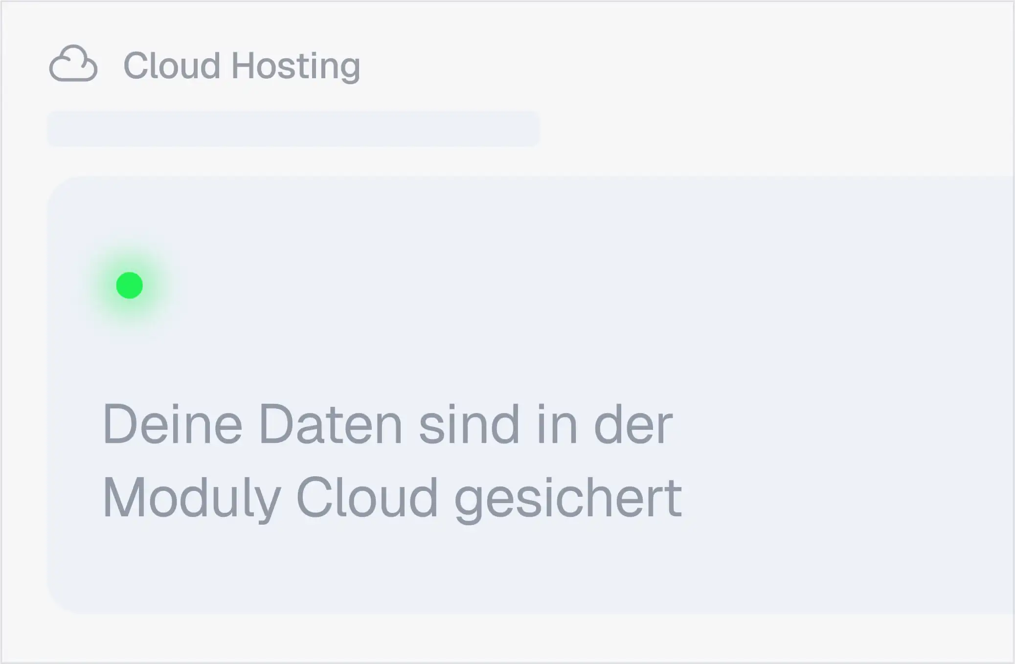 Screen von der Funktion Cloud Hosting