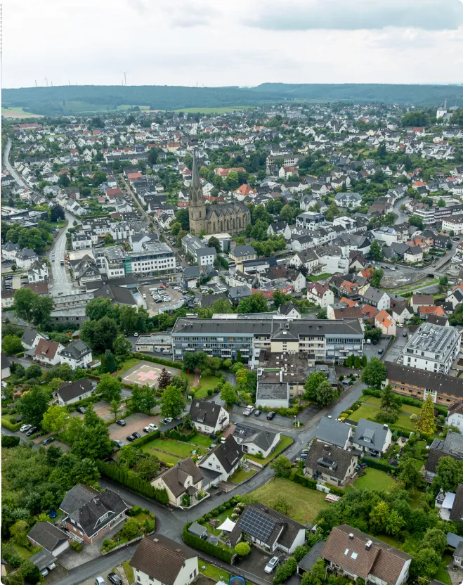 Die Stadt Warstein aus der Vogelperspektive