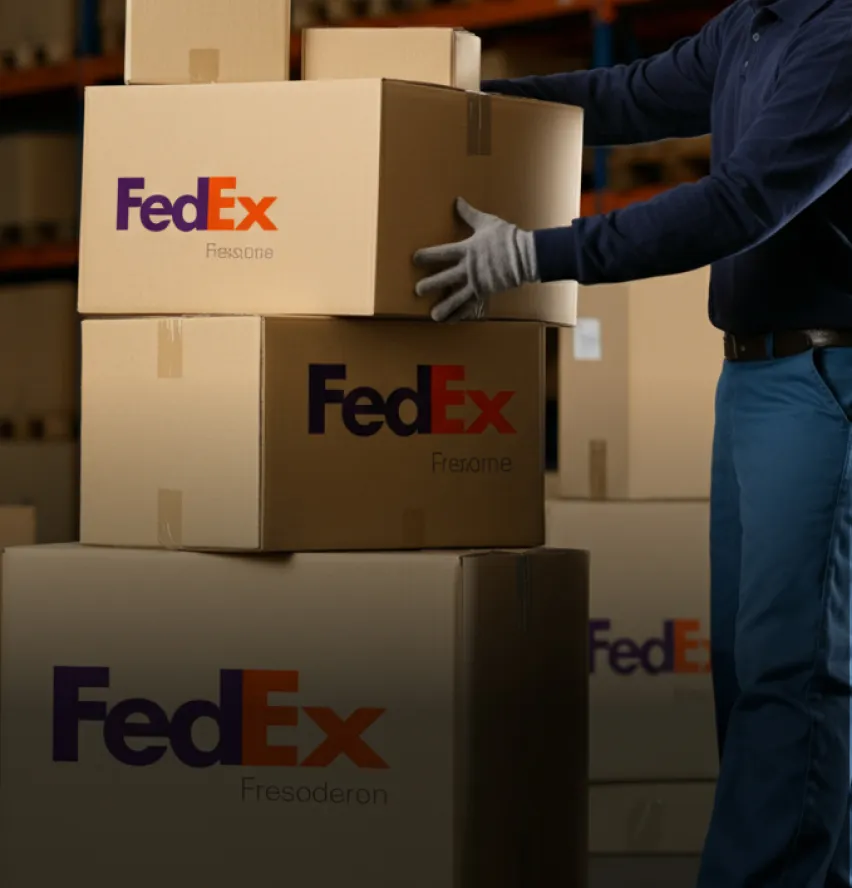 image of FedEx boxes