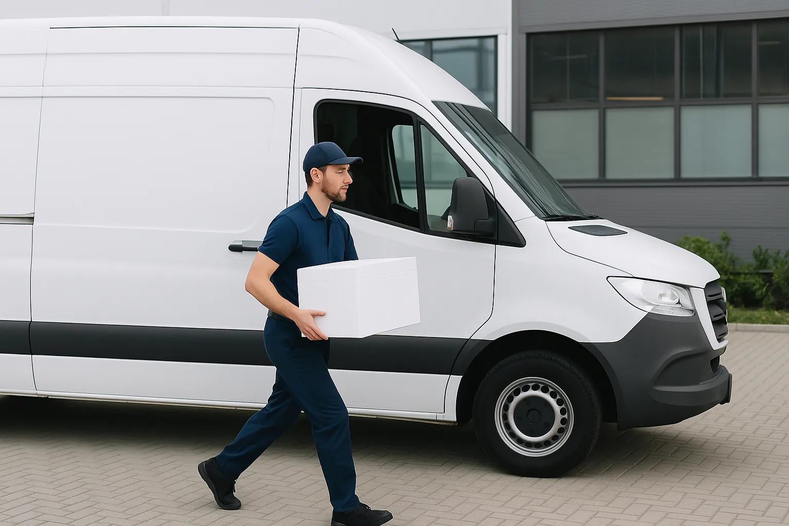 Delivery driver transporting temperature-monitored medicines