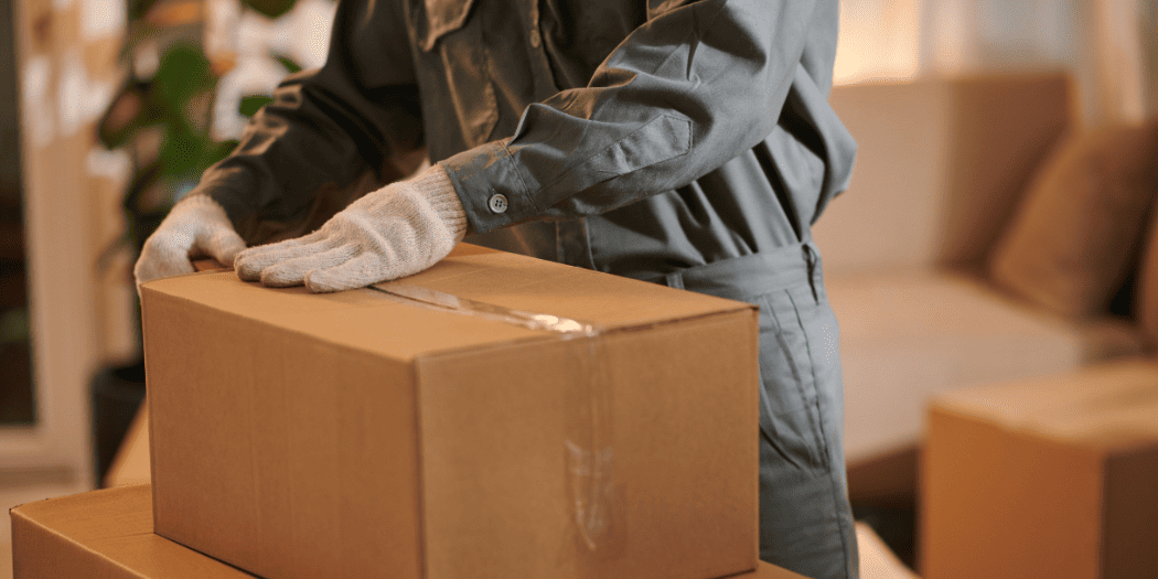 Local movers carrying boxes during a Chicago apartment move