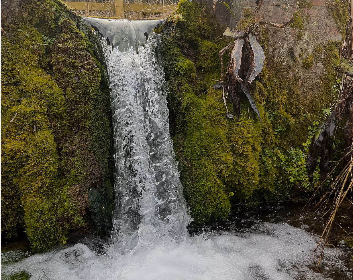 a small waterfall