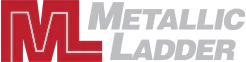 Logo with stylized red letters 'ML' and grey text 'METALLIC LADDER' in bold uppercase.