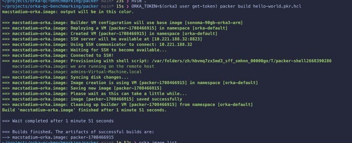 macOS Packer output screen CLI
