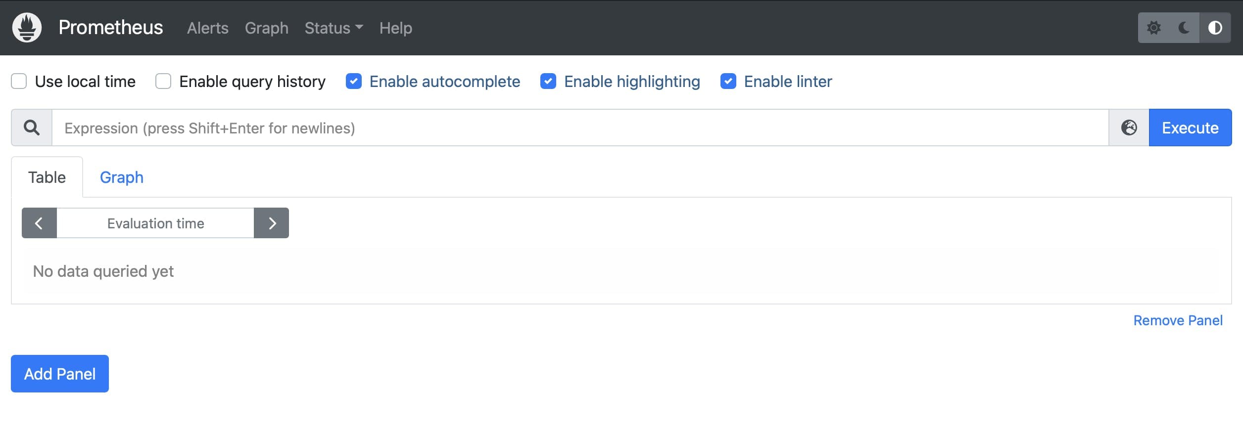 Prometheus dashboard