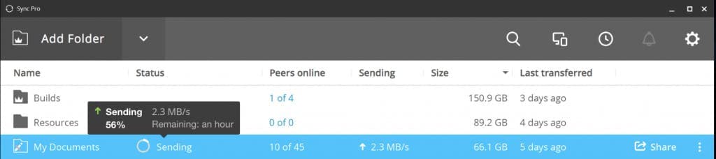 Image showing Resilo Sync interface.