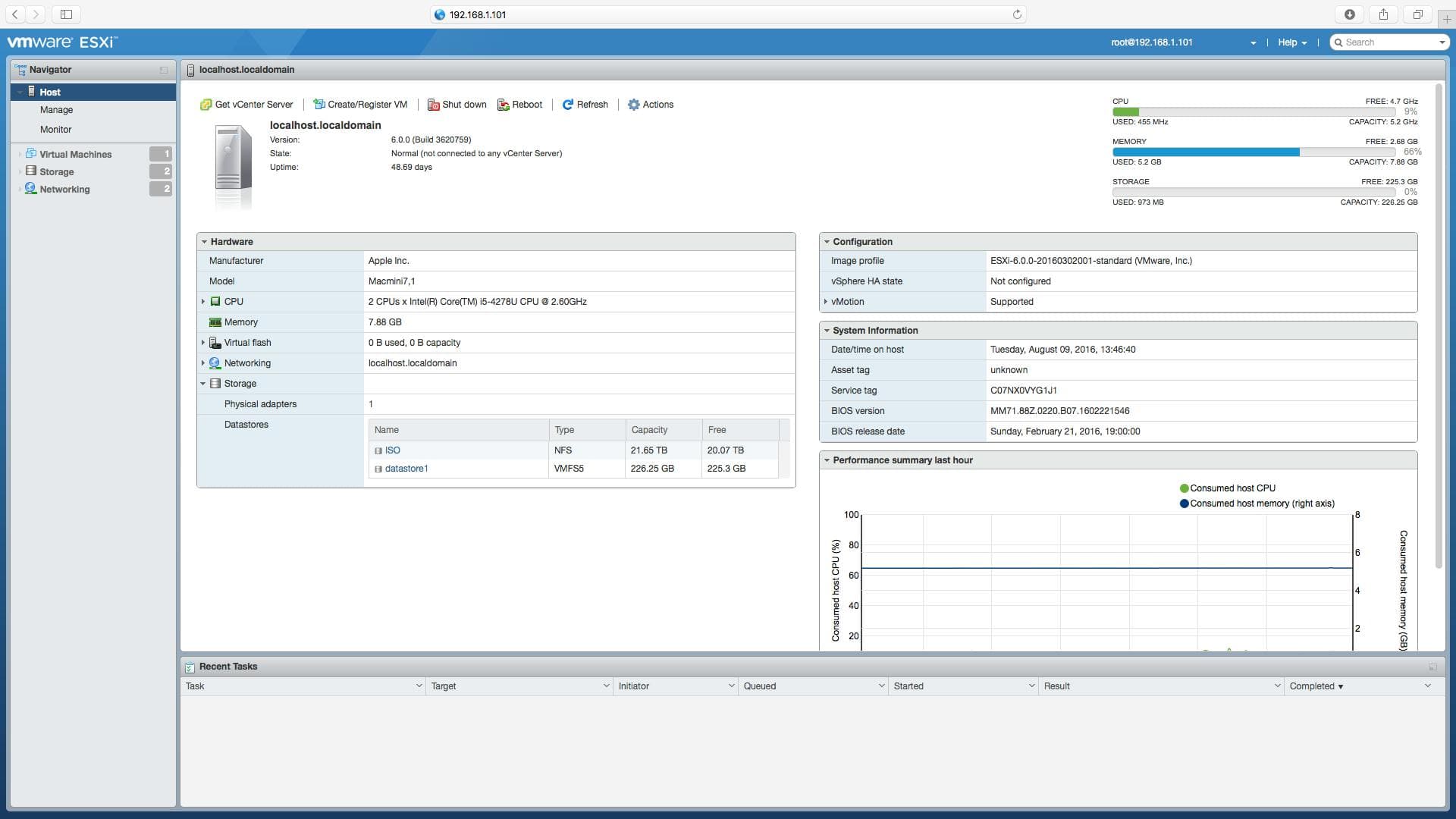 Navigate to your ESXi server’s embedded host client 