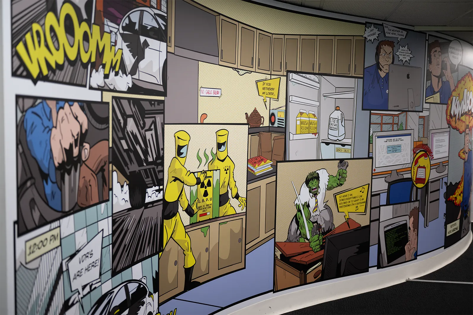 a wall with a bunch of pictures on it