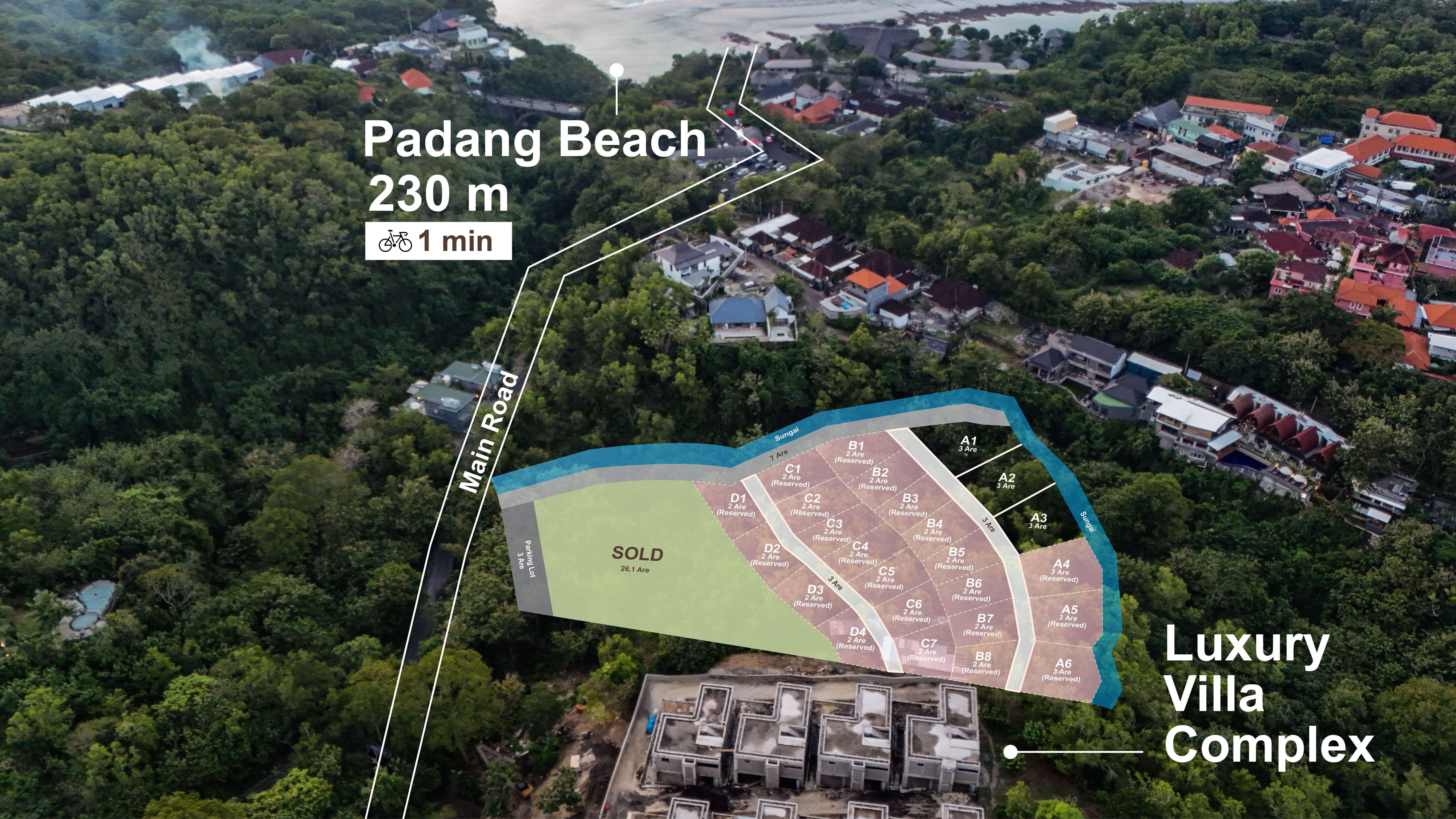 PADANG PADANG location | 3 min to Bingin | 230m to the beach