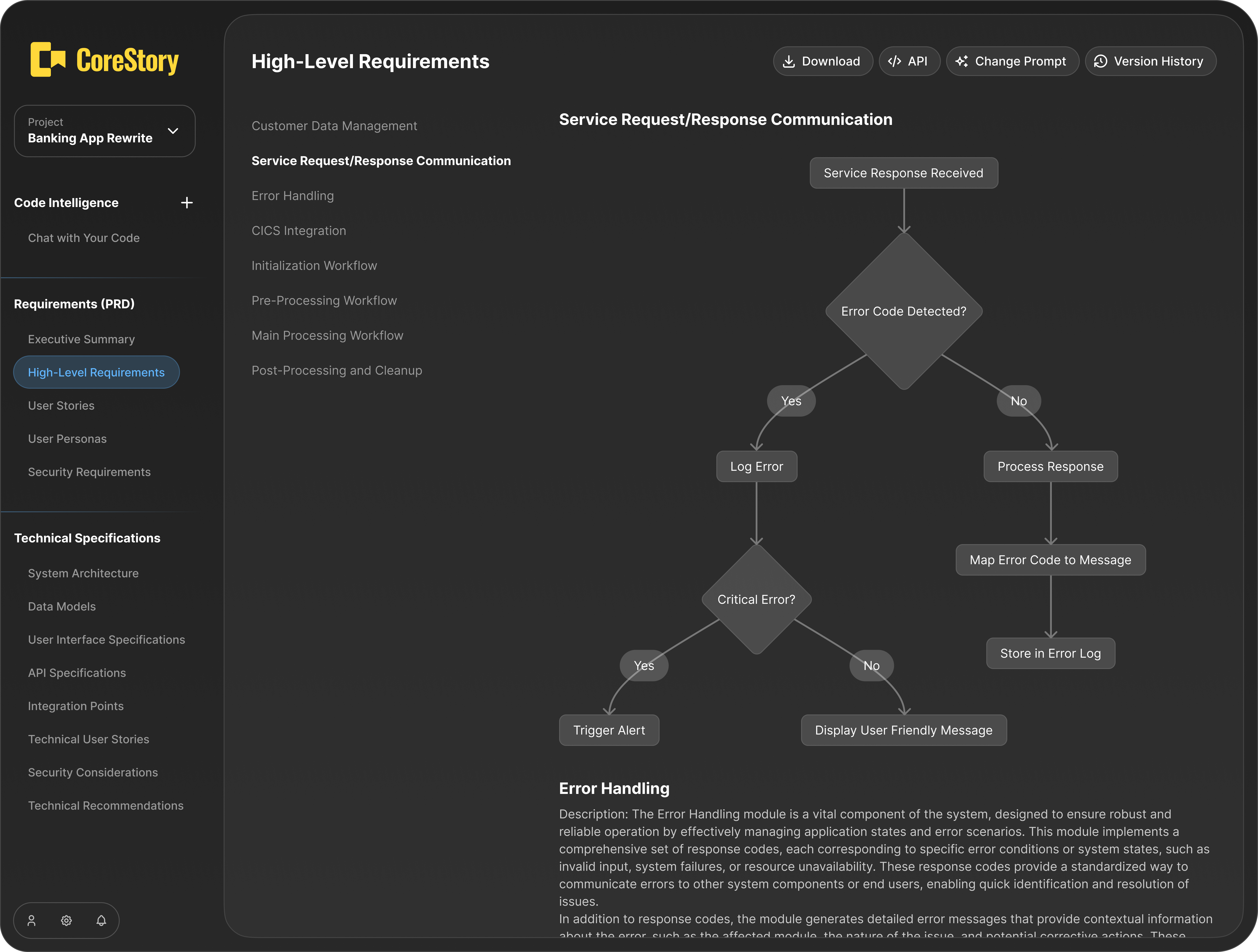 CoreStory Code Intelligence Platform