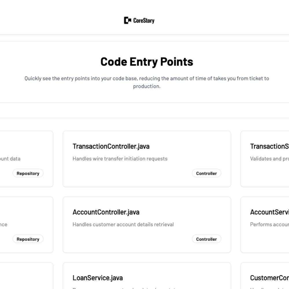CoreStory - Code Entry Point Explorer