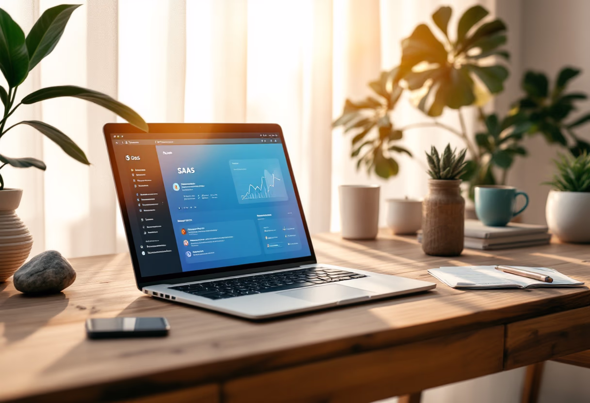 image of a laptop with software interface (for a b2b saas)