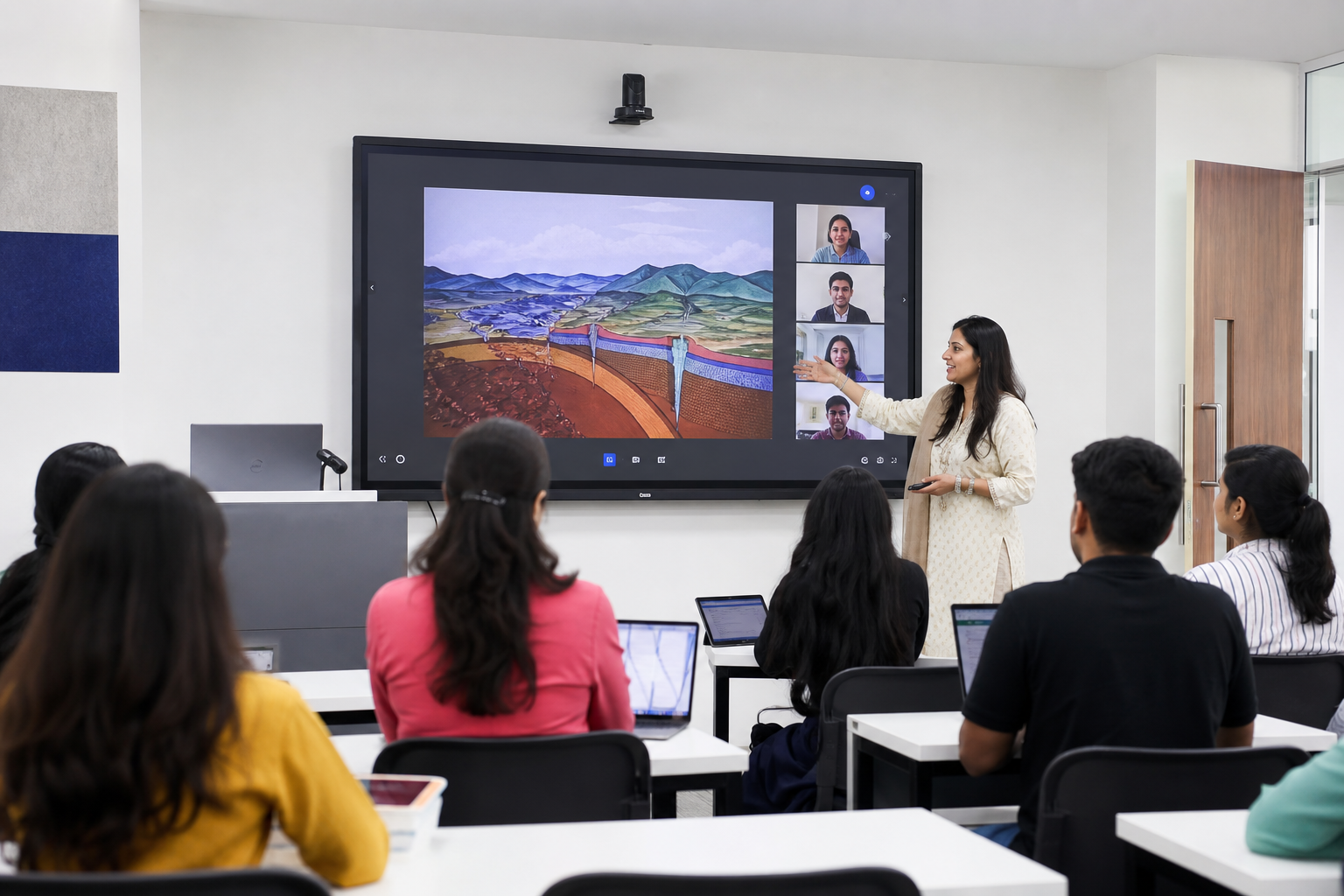 Future-ready classroom with integrated Roombr system