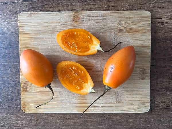 Tomate de Arbol is typically made into juice served with a traditional Colombian lunch