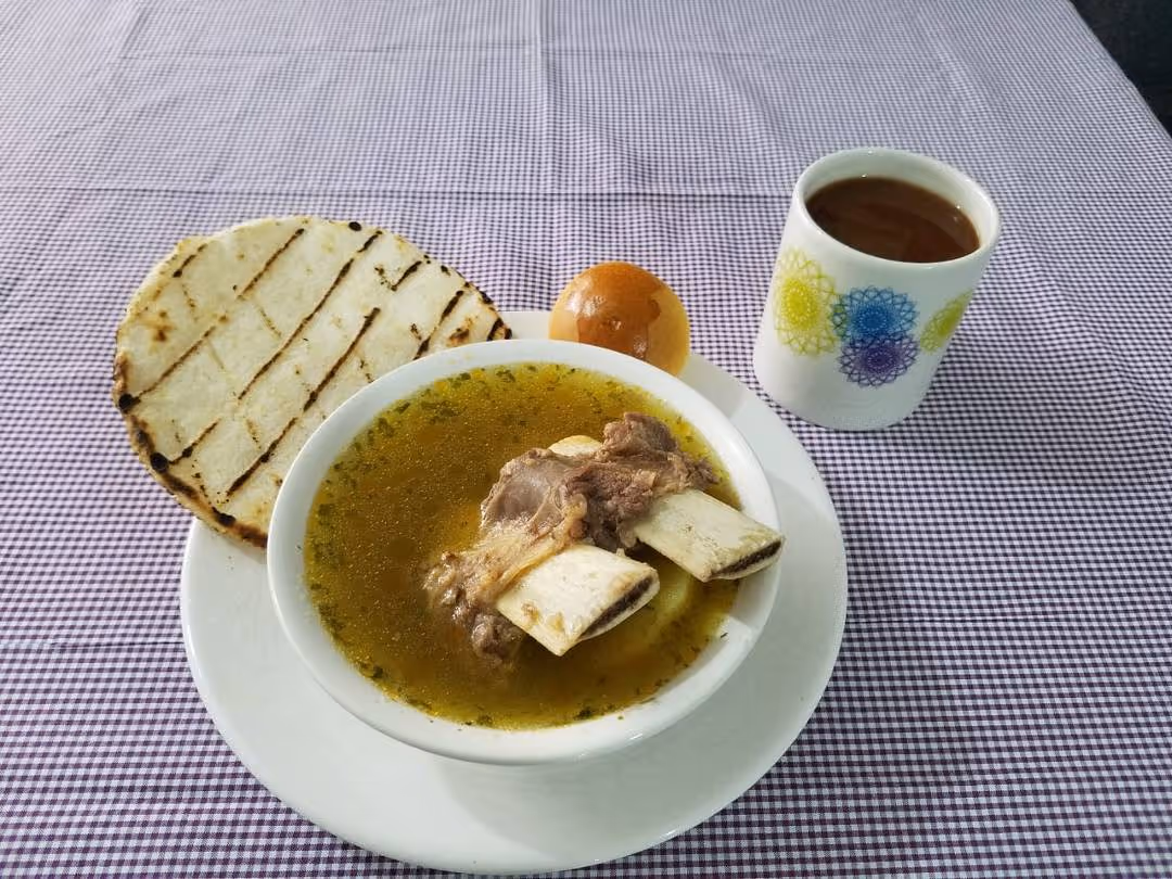 Caldo de Costilla - a popular soup served here in Colombia