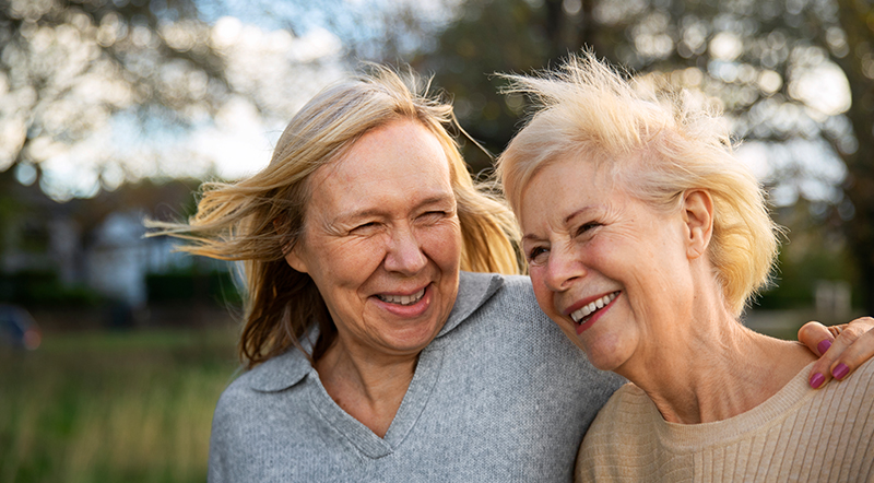 Mother and daughter smiling from successful care