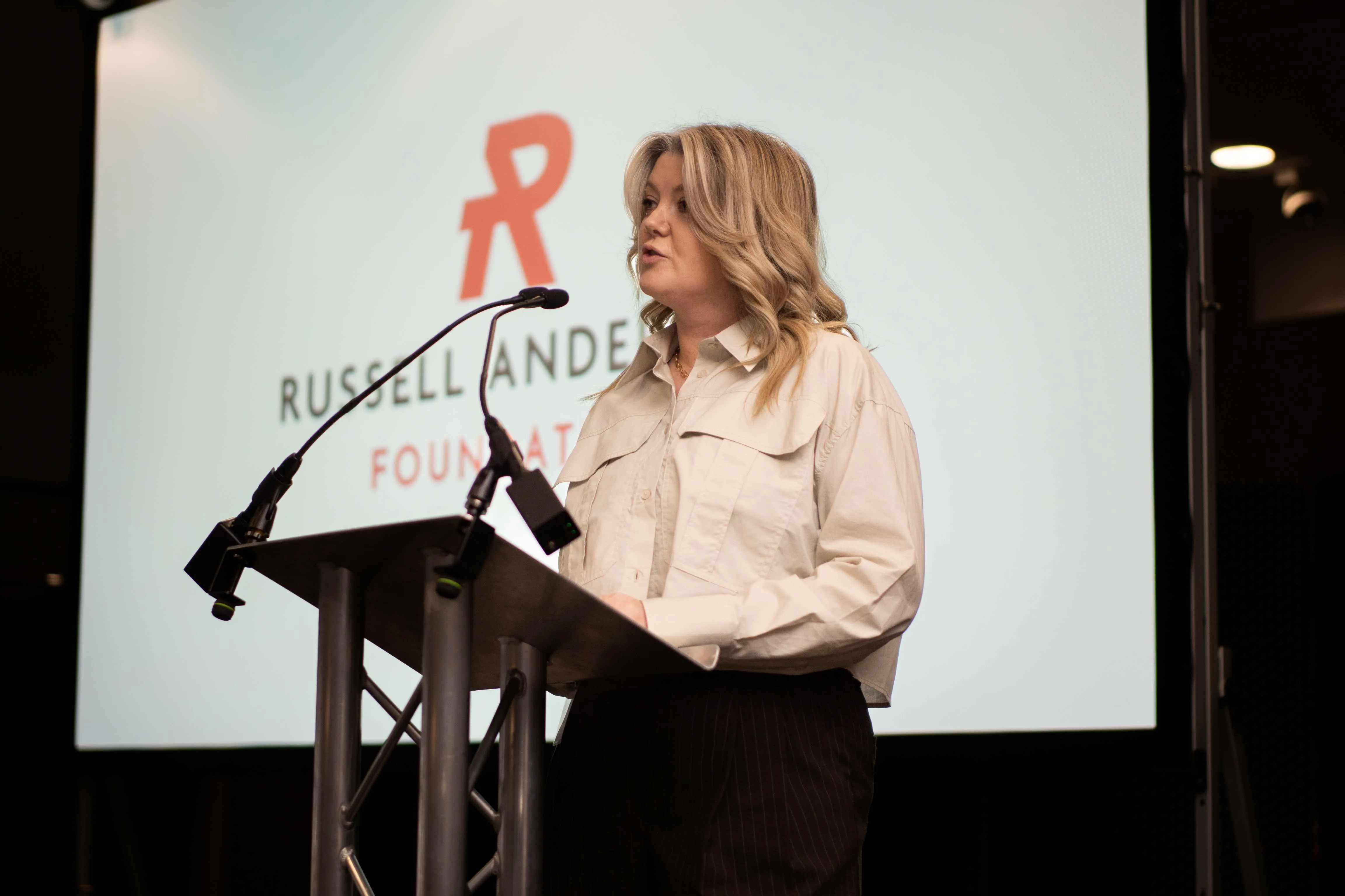 woman giving speech