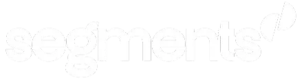 Logo displaying the word 'segments' with stylized elements above the letter 's'.