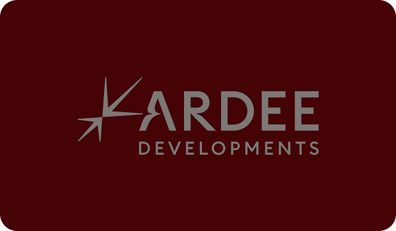ARDEE DEVELOPMENTS logo on a dark red background.