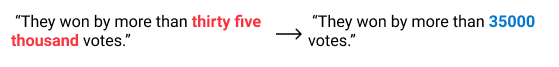 NLP numerals replacement