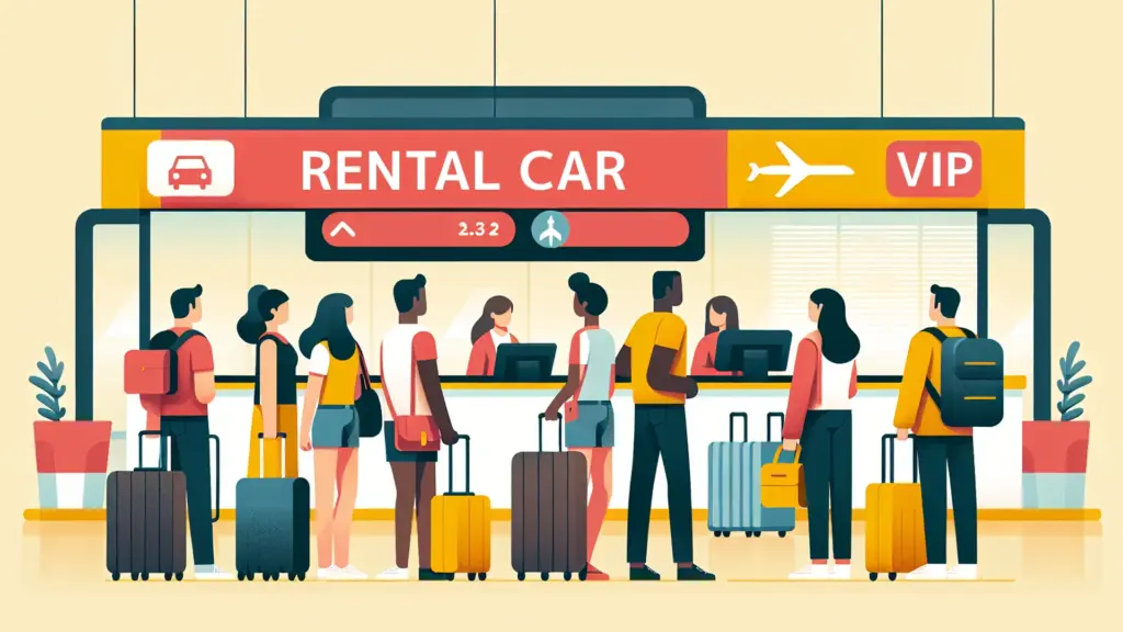 外国語対応の負担で他の業務が滞るレンタカー受付現場のイメージ