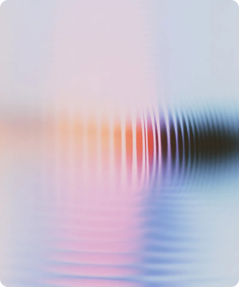 An abstract image featuring soft, wavy lines in shades of purple, pink, orange, and blue.