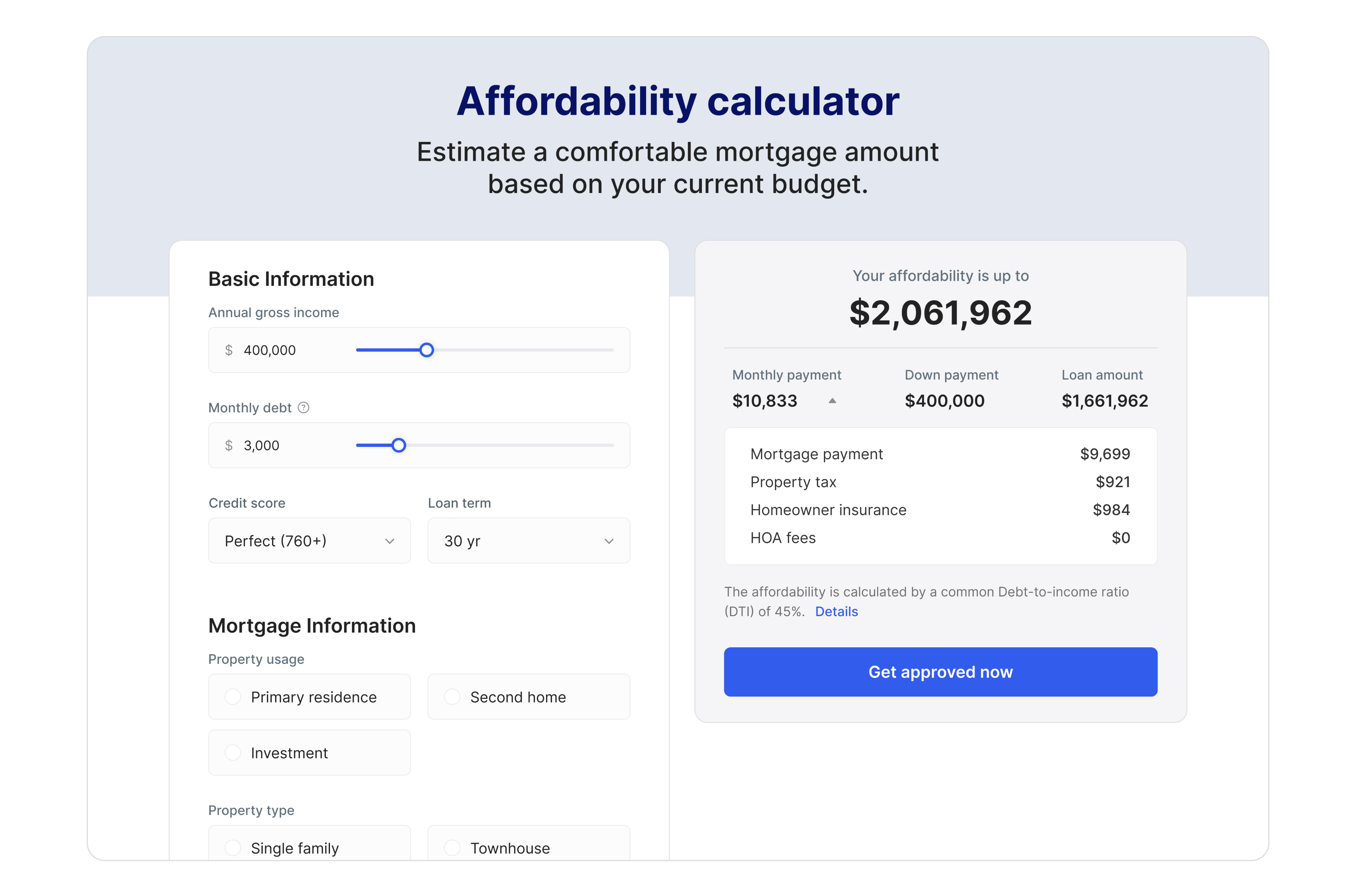affordailty calculator