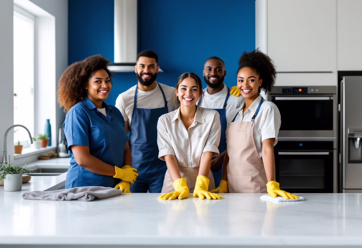 image of cleaning team in action