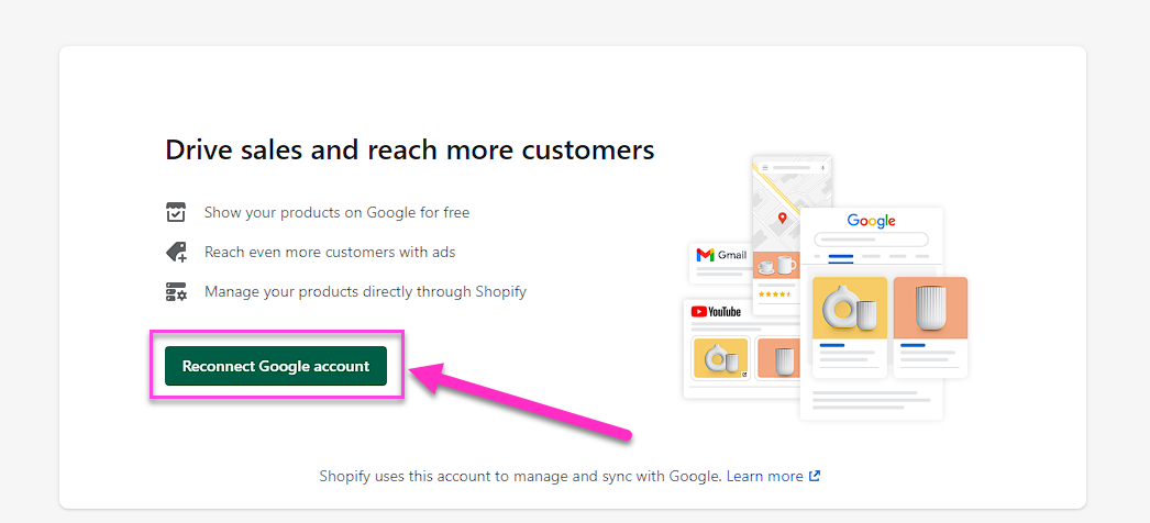Connecting your Google account to your Shopify store