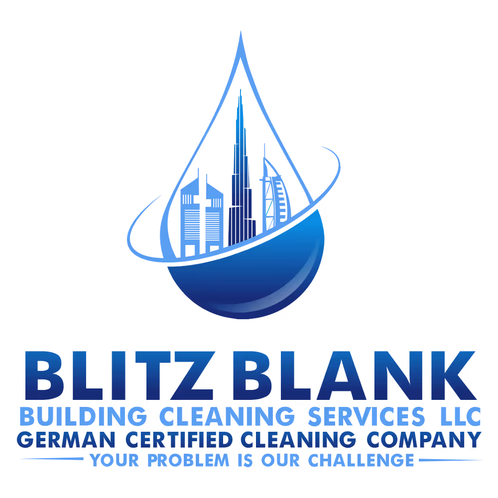 Blitz Blank Building Cleaning Services LLC logo – German certified cleaning company in Dubai, UAE, offering professional cleaning and maintenance.