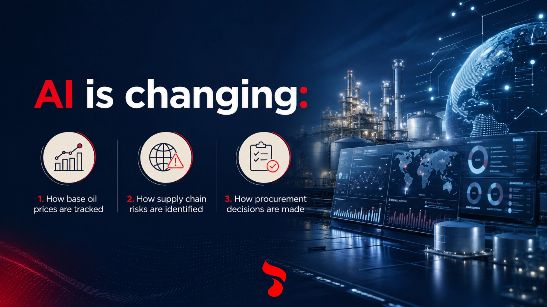 A picture written AI is changing how base oil prices are tracked, how supply chain risks are identified and how procurement decisions are made