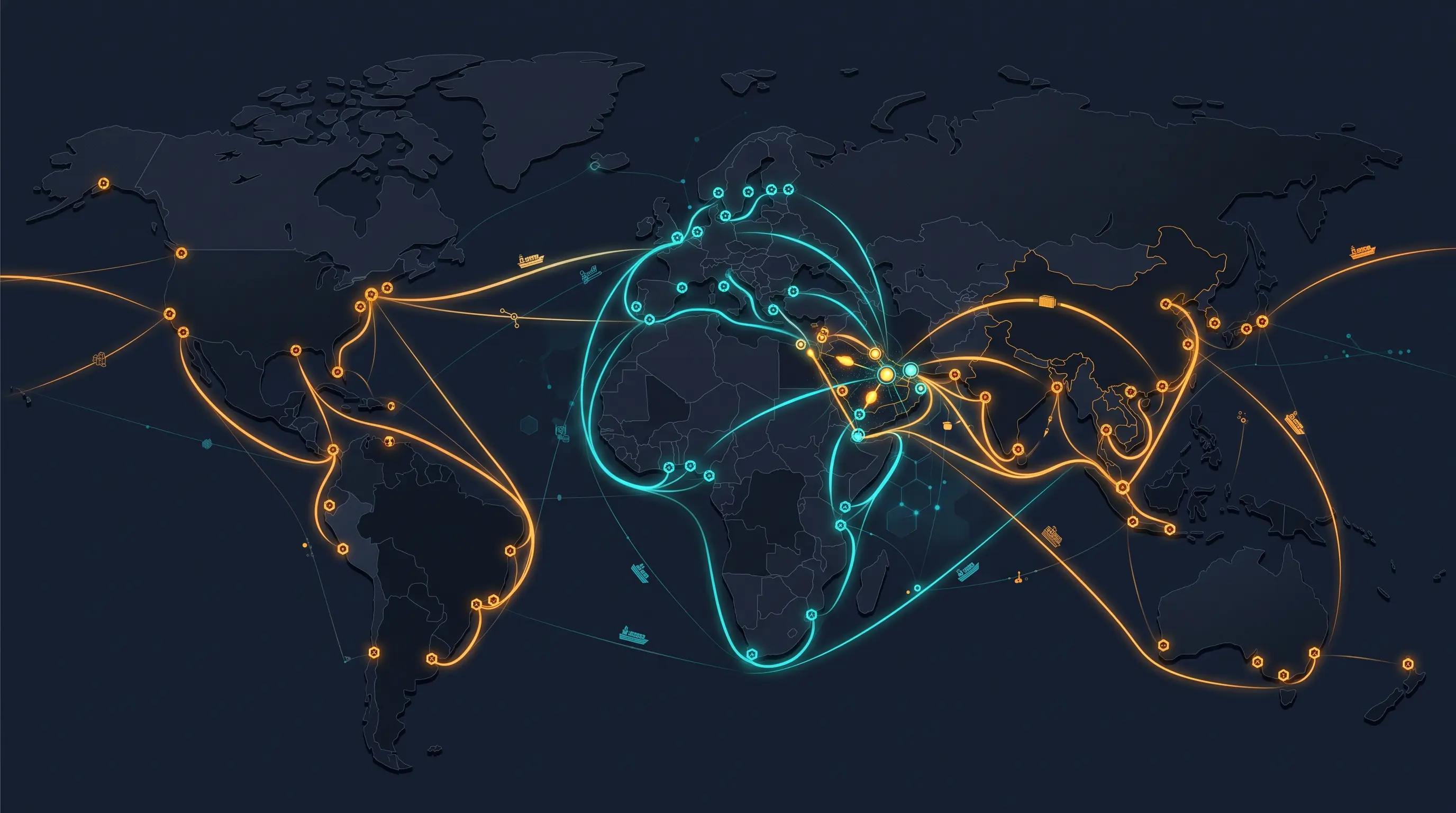 Map of base oil supply routes from the Middle East to East Africa, Sudan, and Europe